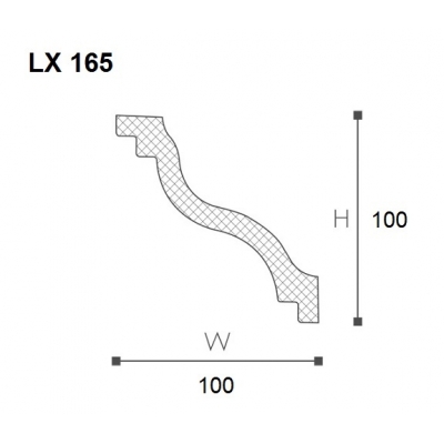 30 Meter LX-165 Wandprofile Flachleisten 100x100mm